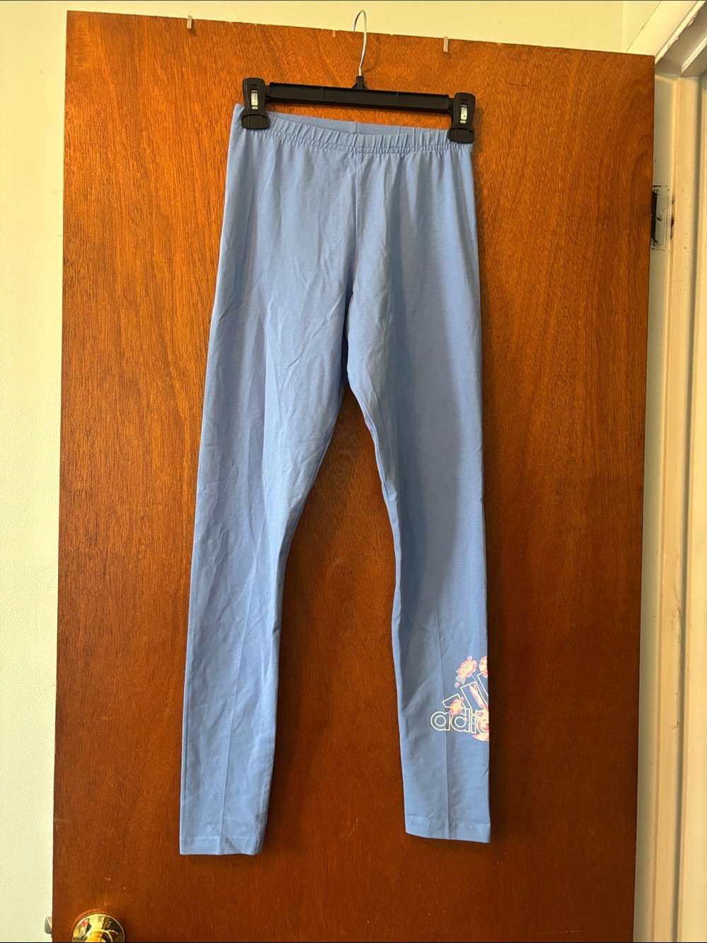 Adidas Women’s Light Blue Leggings with Logo Detail